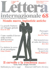 Issue, Lettera internazionale : rivista trimestrale europea : 68, 2, 2001, Lettera internazionale