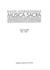 Fascicolo, Rivista internazionale di musica sacra : XXII, 1, 2001, Libreria musicale italiana