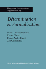 E-book, Determination et Formalisation, John Benjamins Publishing Company