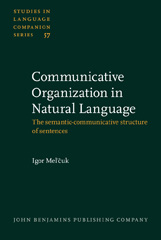 E-book, Communicative Organization in Natural Language, John Benjamins Publishing Company