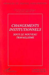 E-book, Changements institutionnels sous le nouveau travaillisme, L'Harmattan