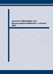 eBook, Journal of Metastable and Nanocrystalline Materials : e-volume 2001, Trans Tech Publications Ltd