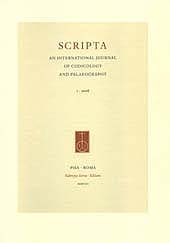 Issue, Scripta : an international journal of codicology and palaeography : 16, 2023, Fabrizio Serra