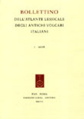 Issue, Bollettino dell'Atlante Lessicale degli antichi volgari italiani : 16, 2023, Fabrizio Serra