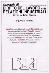 Issue, Giornale di diritto del lavoro e di relazioni industriali. Fascicolo 2, 2002, Franco Angeli