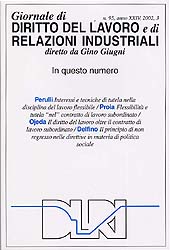 Heft, Giornale di diritto del lavoro e di relazioni industriali. Fascicolo 3, 2002, Franco Angeli