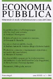 Fascículo, Economia pubblica. Fascicolo 1, 2002, Franco Angeli