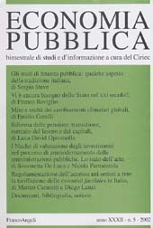 Fascículo, Economia pubblica. Fascicolo 5, 2002, Franco Angeli