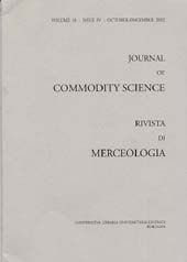 Issue, Journal of commodity science, technology and quality : rivista di merceologia, tecnologia e qualità. OCT./DEC., 2002, CLUEB  ; Coop. Tracce