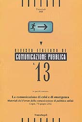 Articolo, Forum "La comunicazione di crisi e di emergenza", Franco Angeli