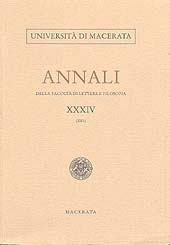 E-book, Annali della Facoltà di lettere e filosofia, n. 34 (2001), Università degli studi di Macerata