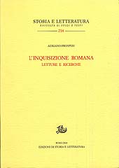 Chapter, I. Storiografia - Per una storia dell'Inquisizione Romana, Edizioni di storia e letteratura
