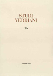 Fascículo, Studi Verdiani : 16, 2002, Istituto nazionale di studi verdiani