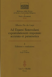 Chapitre, Ad Erasmi Roterodami expostulationem responsio accurata et paraenetica : 1 : edizione e traduzione, L.S. Olschki