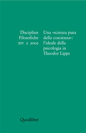 Fascicolo, Discipline filosofiche : XII, 2, 2002, Quodlibet