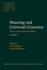m, Meaning and Universal Grammar, John Benjamins Publishing Company