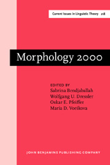 eBook, Morphology 2000, John Benjamins Publishing Company