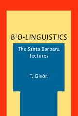E-book, Bio-Linguistics, John Benjamins Publishing Company