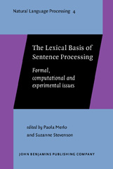 E-book, The Lexical Basis of Sentence Processing, John Benjamins Publishing Company