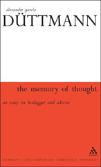 E-book, The Memory of Thought, Düttmann, Alexander García, Bloomsbury Publishing