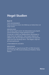 E-book, Hegel-Studien Band 35, Felix Meiner Verlag