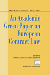 E-book, An Academic Green Paper on European Contract Law, Kluwer Law International