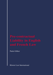 E-book, Pre-Contractual Liability in English and French Law, Giliker, Paula, Kluwer Law International