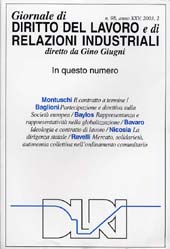 Issue, Giornale di diritto del lavoro e di relazioni industriali. Fascicolo 2, 2003, Franco Angeli