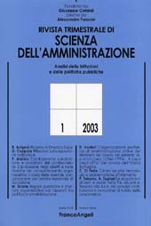 Fascicolo, Rivista trimestrale di scienza della amministrazione. GEN./MAR., 2003, Franco Angeli