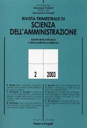 Fascicolo, Rivista trimestrale di scienza della amministrazione. APR./GIU., 2003, Franco Angeli