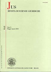 Heft, Jus : rivista di scienze giuridiche. MAG./AGO., 2003, Vita e Pensiero