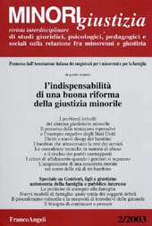 Article, Riflessioni sulla storia della tutela giudiziaria del minore in Italia, Franco Angeli