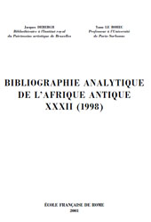 E-book, Bibliographie analytique de l'Afrique antique, 32. (1998), Debergh, Jacques, École française de Rome