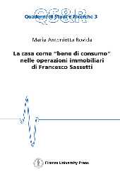 eBook, La casa come bene di consumo nelle operazioni immobiliari di Francesco Sassetti : modi d'abitare .., Firenze University Press