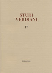 Issue, Studi Verdiani : 17, 2003, Istituto nazionale di studi verdiani