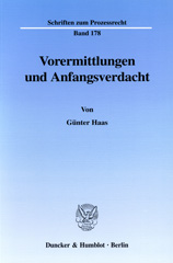 E-book, Vorermittlungen und Anfangsverdacht., Duncker & Humblot