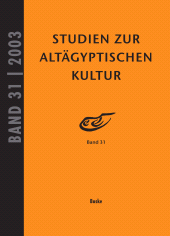 E-book, Studien zur Altägyptischen Kultur Band 31, Helmut Buske Verlag
