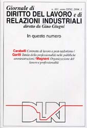 Issue, Giornale di diritto del lavoro e di relazioni industriali. Fascicolo 1, 2004, Franco Angeli