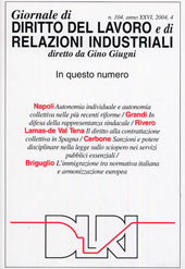 Heft, Giornale di diritto del lavoro e di relazioni industriali. Fascicolo 4, 2004, Franco Angeli