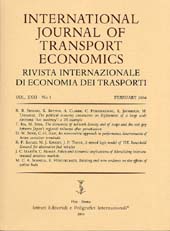 Issue, International journal of transport economics : Rivista internazionale di economia dei trasporti : XXXI, 1, 2004, La Nuova Italia  ; RIET  ; Fabrizio Serra