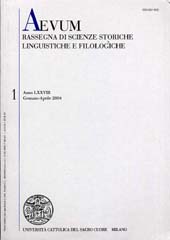 Fascicule, Aevum : rassegna di scienze storiche, linguistiche e filologiche. GEN./APR., 2004, Vita e Pensiero