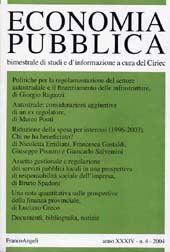 Fascículo, Economia pubblica. Fascicolo 4, 2004, Franco Angeli