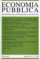 Fascículo, Economia pubblica. Fascicolo 6, 2004, Franco Angeli
