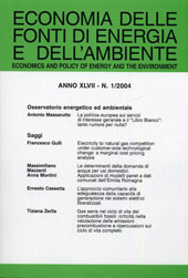 Fascículo, Economia delle fonti di energia e dell'ambiente. Fascicolo 1, 2004, Franco Angeli