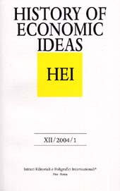Issue, History of economic ideas : XII, 1, 2004, Istituti editoriali e poligrafici internazionali  ; Fabrizio Serra