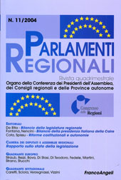 Articolo, Verso una sessione comunitaria annuale delle assemblee legislative regionali, Franco Angeli