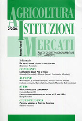 Article, Editoriale. Un progetto per le agricolture italiane, Franco Angeli