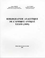 eBook, Bibliographie analytique de l'Afrique antique, 33. (1999), Debergh, Jacques, École française de Rome