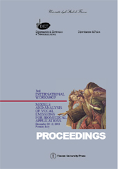 Chapitre, Laryngectomy - Modelling of the Laryngectomee Substitute Voice, Firenze University Press