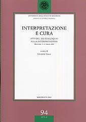 E-book, Interpretazione e cura. Atti del XXII Colloquio sulla interpretazione, Macerata, 11- 12 marzo 2002, Istituti editoriali e poligrafici internazionali